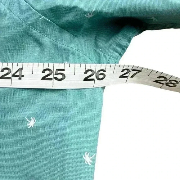 Van Heusen Light Blue Palm Tree Short Sleeve Button Down | Size XXL 18-18.5 - Picture 4 of 5